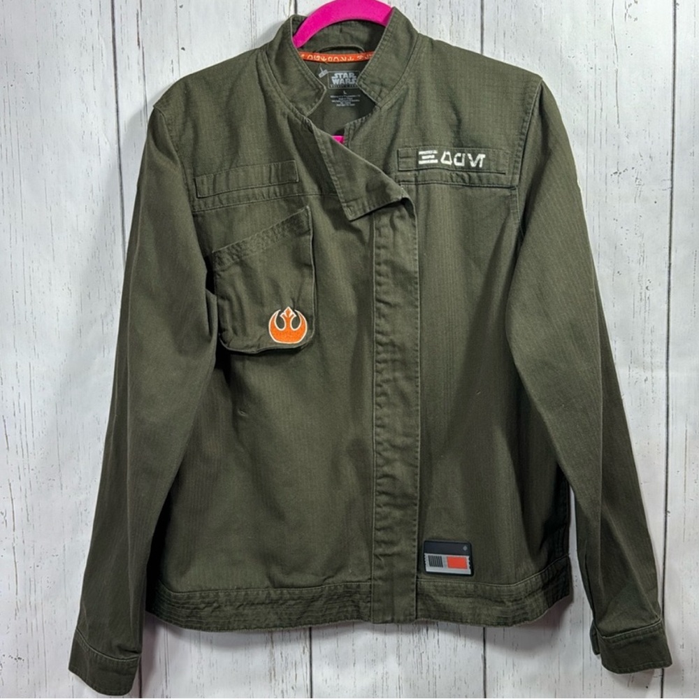 Disney Star Wars Galaxy Edge Resistance Logo
Olive Green Zip Up Rebels Jacket